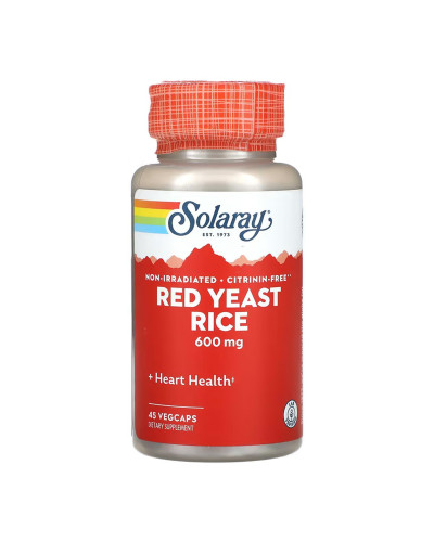 Червоний дріжджовий рис, Red Yeast Rice 600mg - 45 vcaps