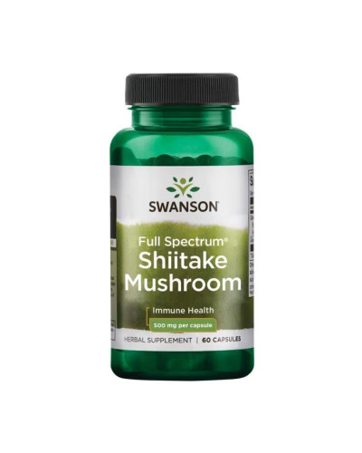 Гриб шиїтаке повного спектру, Full Spectrum Shiitake Mushroom 500mg - 60 caps