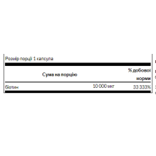 Біотин, Biotin High Potency 10,000 mcg - 60sgels