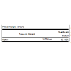 Біотин, Biotin High Potency 10,000 mcg - 60sgels