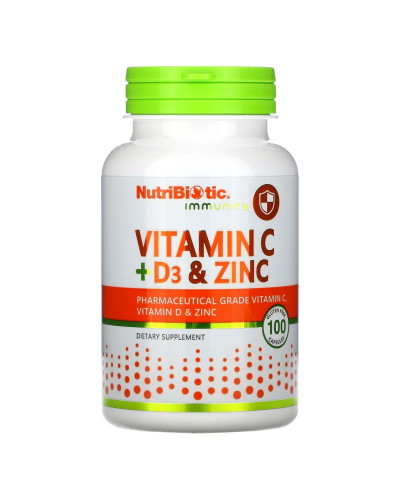 Комплекс вітамінів та мінералів, Vitamin C+D3 & Zinc - 100 caps