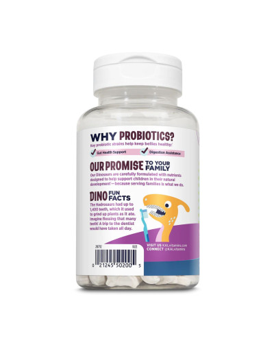 Пробіотики для дітей, Dino-Dophilus™ Kids Probiotic - 60 chewables Black Cherry
