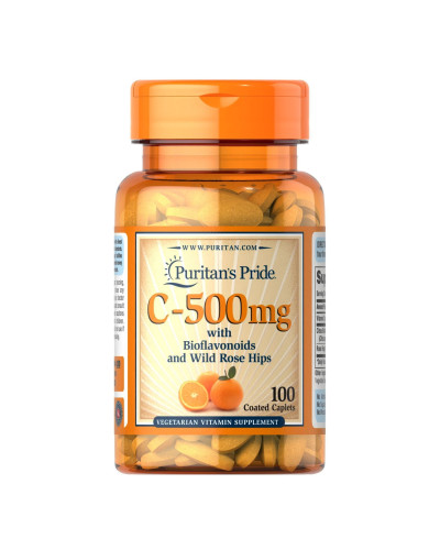 Вітамін С-500, Vitamin C-500 mg with Bioflavonoids and Rose Hips - 100 Caps