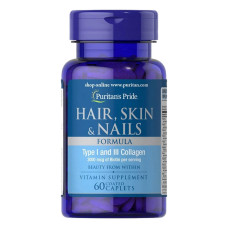Комплекс для волосся, шкіри та нігтів, Hair Skin and Nails Formula Type 1 and 3 Collagen - 60 caps