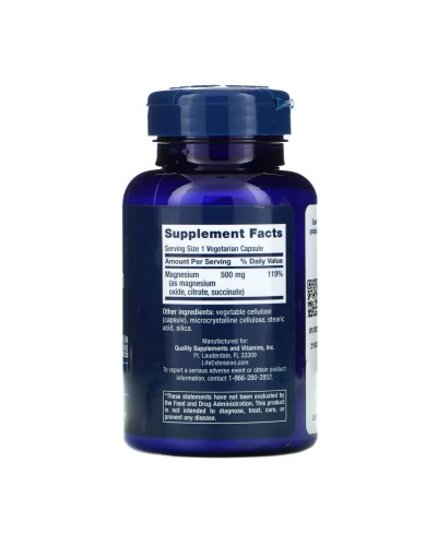 Магній, Magnesium Caps 500 mg - 100 vcaps