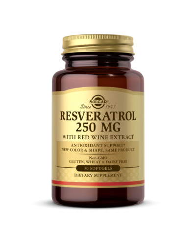 Ресвератрол, Resveratrol 250mg with Red Wine Extract - 30 softgels