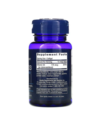Вітамін Д3 7000 IU, Vitamin D3 175 mcg (7000 IU) - 60 softgels