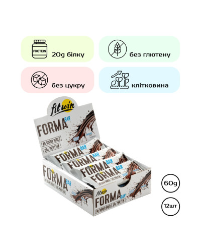 Протеїнові батончики, Forma Bar - 12x60g Chocolate