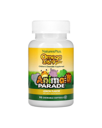 Омега 3-6-9 для дітей, Animal Parade 3/6/9 Junior - 90 softgels