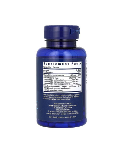 Вітамін Д3 і K з йодом, Vitamins D and K with Sea-Iodine™ - 60 caps