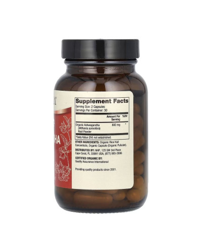 Ашвагандха, Organic Ashwagandha - 60 caps
