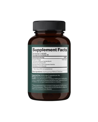 Чага, Chaga Mushroom 1000 mg - 60 vegcaps
