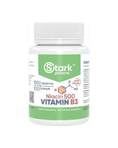 Stark Niacin Vitamin B3 with Flush 500mg - 100 tabs
