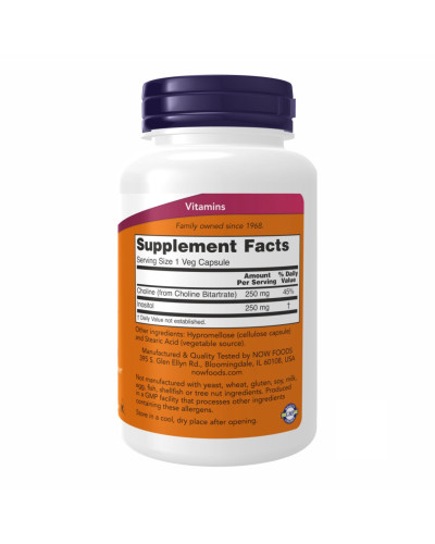 Холін і Інозитол 250 мг, CHOLINE & INOSITOL 250/250mg - 100 vcaps