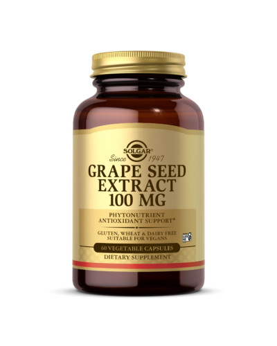 Екстракт виноградних кісточок, Grape Seed Extract 100mg - 60 vcaps