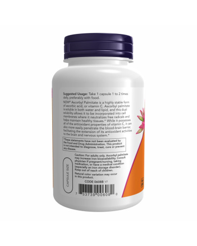 Аскорбілпальмітат (жиророзчинний вітамін С), Ascorbyl Palmitate 500 mg - 100 vcaps