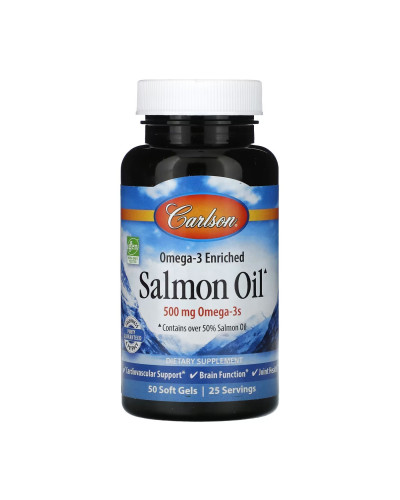 Олія лосося, Salmon Oil - 50 softgels