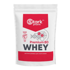 Сироватковий протеїн, Whey 80 - 1000g Strawberry