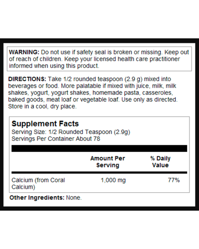 Кораловий кальцій, Coral Calcium Powder 1000mg - 8oz