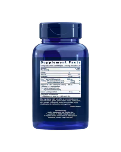 Супер Омега, Super Omega-3 EPA/DHA Fish Oil, Sesame Lignans & Olive Extract - 120 Enteric coated softgels