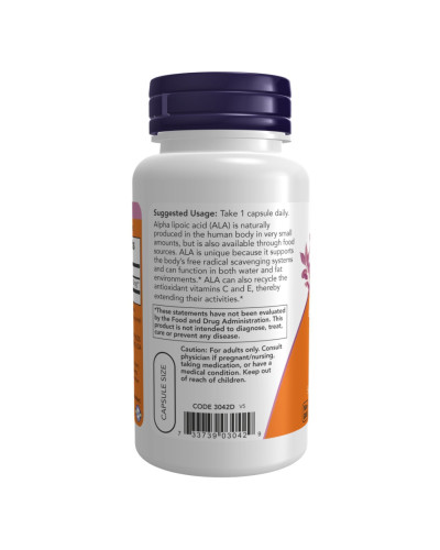 Альфа-ліпоєва кислота, Alpha Lipoic Acid 250mg - 120 vcaps
