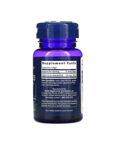 Вітамін Д3, Vitamin D3 125 mcg (5000 IU) - 60 softgels