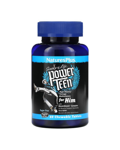 Мультивітаміни для хлопчиків-підлітків, Power Teen His Chewable - 60 tabs