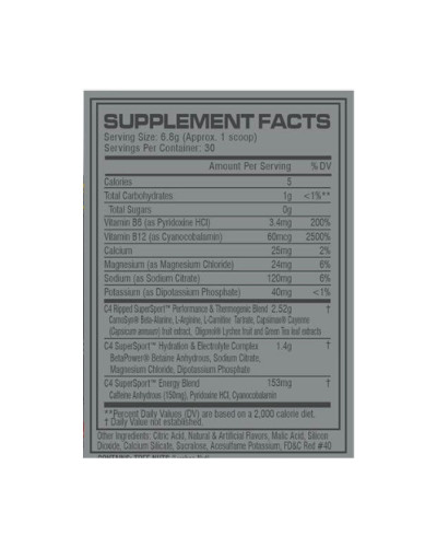 C4 Pre Workout Super Sport - 204g Arctic Snow Cone