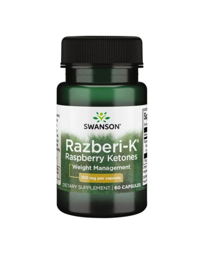 Малинові кетони, Razberi-K Raspberry Ketones 100mg - 60caps