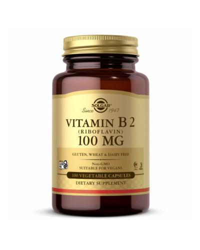 Вітамін В-2, Vitamin B2 100mg (Riboflavin) - 100 Vcaps