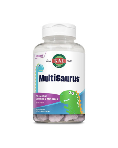 Дитячі вітаміни та мінерали, MultiSaurus - 90 сhewable Berry Grape Orange