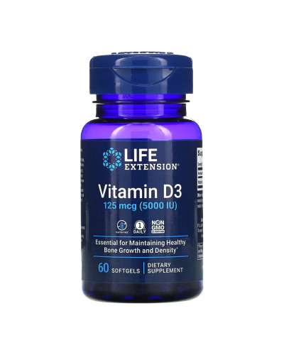 Вітамін Д3, Vitamin D3 125 mcg (5000 IU) - 60 softgels