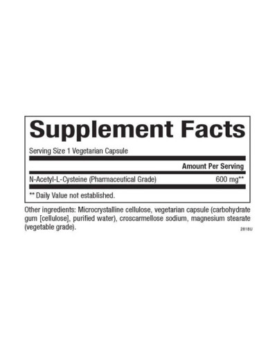 N-Acetyl-L-Cysteine Amino Acid 600mg - 60 vcaps