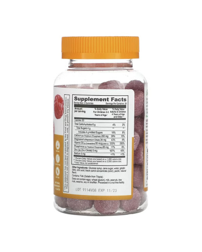 Calcium Magnesium & Zinc + Vitamin D Kids - 60 gummies