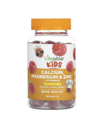 Calcium Magnesium & Zinc + Vitamin D Kids - 60 gummies