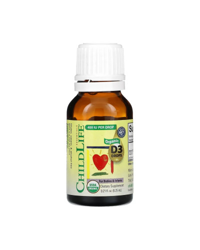 Органічний вітамін Д3 для немовлят та дітей 400 IU, Organic Vitamin D3 Drops - 6.25 ml