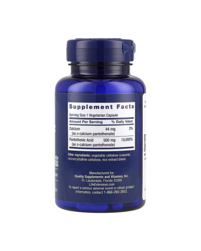Pantothenic Acid 500 mg - 100 vcaps