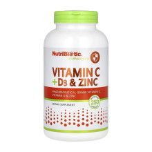 Комплекс для підтримки імунітету, Vitamin C + D3 & Zinc - 250 caps