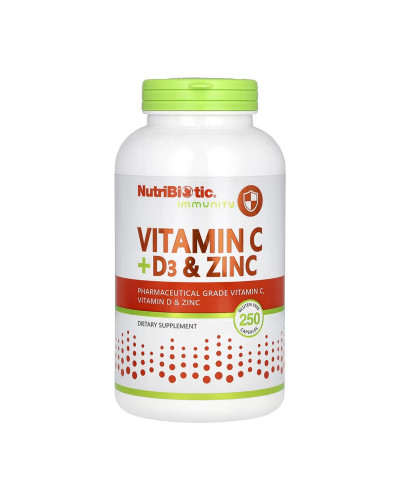 Комплекс для підтримки імунітету, Vitamin C + D3 & Zinc - 250 caps