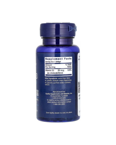 Vitamin D3 25 mcg (1000 IU) - 250 softgels