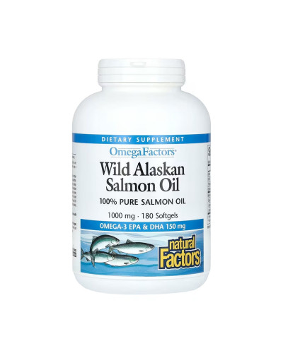 Жир дикого аляскинського лосося, Wild Alaskan Salmon Oil 1000mg - 180 softgels
