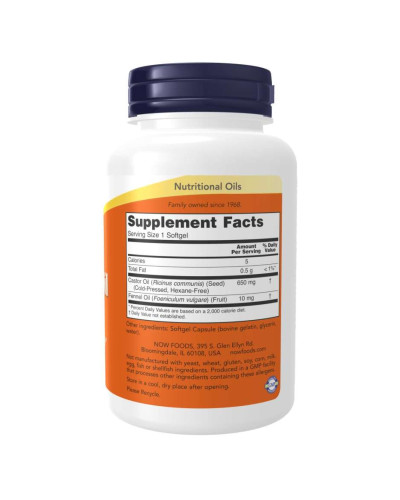 Кесторова олія, Castor Oil 650mg - 120 sgels