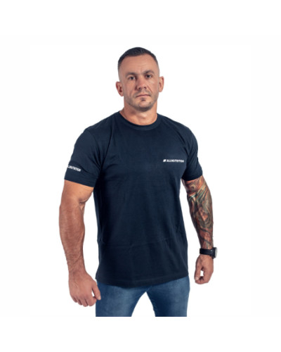 T-Shirt Men Slim Green & White Logo - L