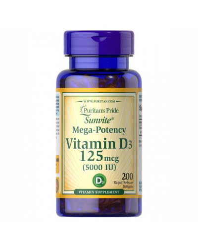 Вітамін Д3, Vitamin D3 5000 IU - 200caps
