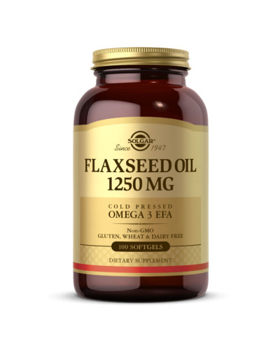 Лляне масло, Flaxseed Oil 1250 mg - 100 softgels