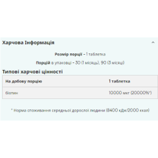 Біотин, Biotin - 90tab