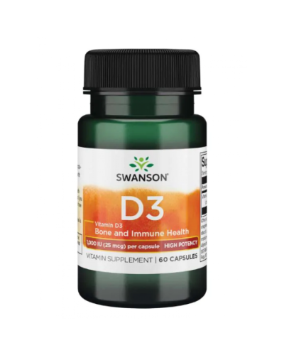 Вітамін Д3, Vitamin D3 High Potency 1,000 IU (25 mcg) - 60 Caps