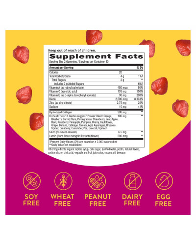 Вітаміни для волосся, шкіри та нігтів з колагеном, Hair, Skin and Nails with Collagen - 60 gummies Strawberry