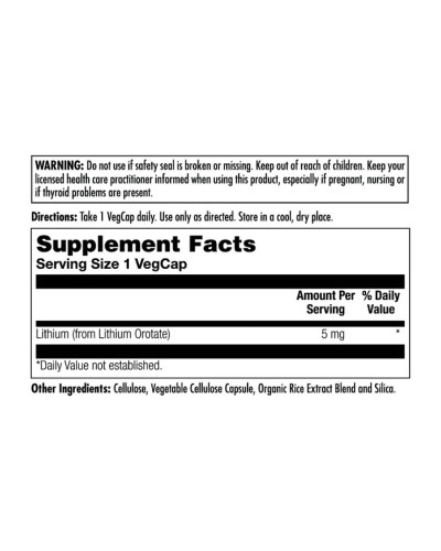 Lithium Orotate 5mg - 60 vcaps