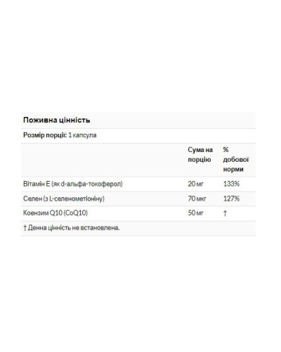 Коензим Q10, CoQ10 50mg - 50 Softgels